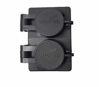 15 Amp Watertight Locking Duplex Receptacle NEMA L5-15 125V, Black