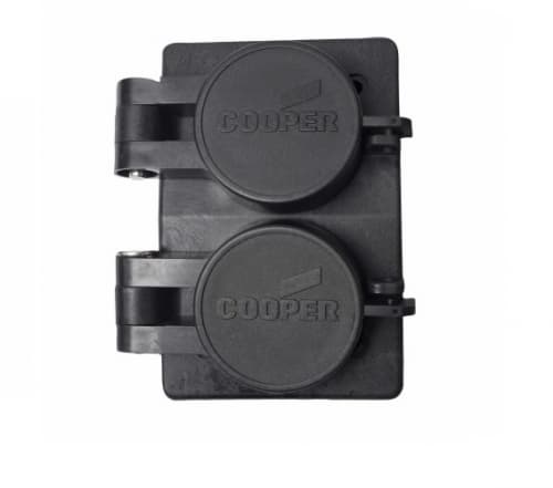 Eaton Wiring 15 Amp Watertight Locking Duplex Receptacle NEMA L6-15 250V, Black