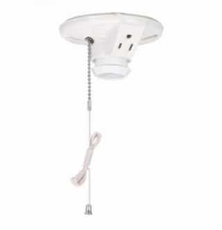 660W Pull Chain Switch Porcelain Ceiling Lampholder, 125V