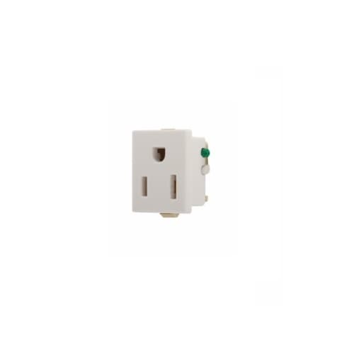 Eaton Wiring 15 Amp Snap-In Single Receptacle w/ Quick Connect, 2-Pole, 3-Wire, 125V, White