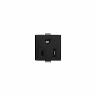 Eaton Wiring 15 Amp Snap-In Plug w/ Steel Clips, Quick Connect, 2-Pole, 3-Wire, 125V, Black