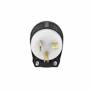 Eaton Wiring 20 Amp Straight Blade Plug w/ Safety Grip, Angled, 2-Pole, 3-Wire, #18-12 AWG, 125V