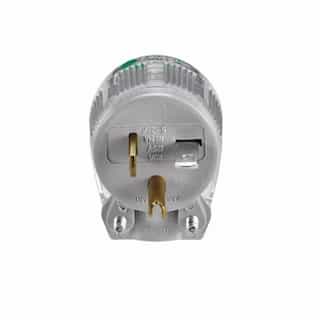 Eaton Wiring 15 Amp Straight Blade Plug w/ Safety Grip, Angled, 2-Pole, 3-Wire, 250V, Clear