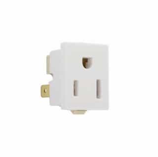 15 Amp Snap-In Receptacle, Square, White
