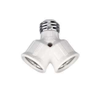 Eaton Wiring 660W Lamp Holder, Polarized, Socket Adapter, White