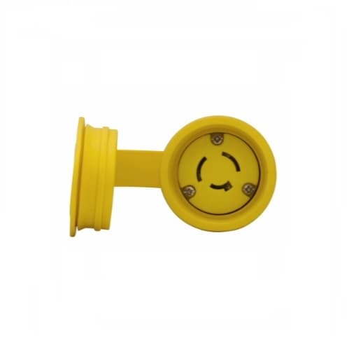 20 Amp Locking Connector, Watertight, Non-NEMA, Yellow