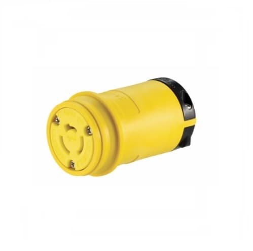 20 Amp Locking Connector, Non-NEMA, Insulated, Yellow