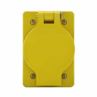 20 Amp Locking Receptacle, Watertight, Non-NEMA, Yellow