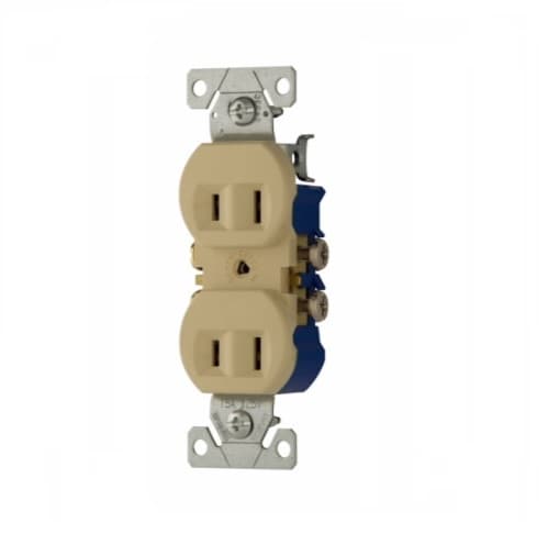 Eaton Wiring 15 Amp Duplex Receptacle, Non-grounded, NEMA 1-15R, Ivory