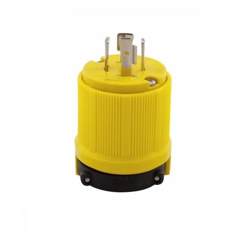 Eaton Wiring 20 Amp Locking Plug, Safety Grip, 3-Phase, Yellow