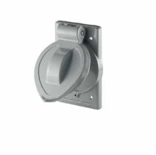 Weatherproof Single Receptacle Metal Cover for FS/FD -BOXes, Gray