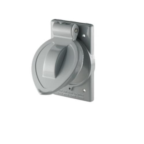 Eaton Wiring Weatherproof Single Receptacle Metal Cover for FS/FD -BOXes, Gray