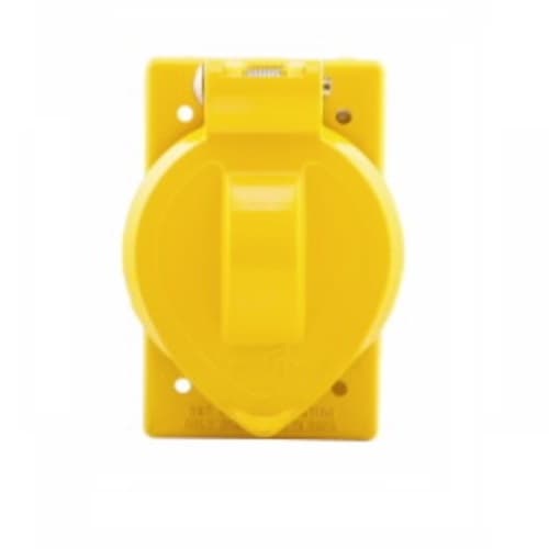 Weatherproof Single Receptacle Metal Cover for FS/FD -BOXes, Yellow