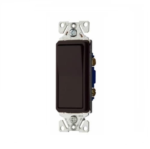 Eaton Wiring 15 Amp Rocker Switch, Auto-grounded, Single-Phase, Brown