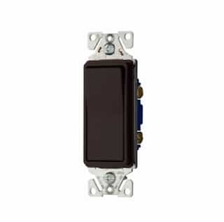 15 Amp Rocker Switch, Auto-grounded, Single-Phase, Brown