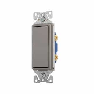 Eaton Wiring 15 Amp Rocker Switch, Auto-grounded, Single-Phase, Gray