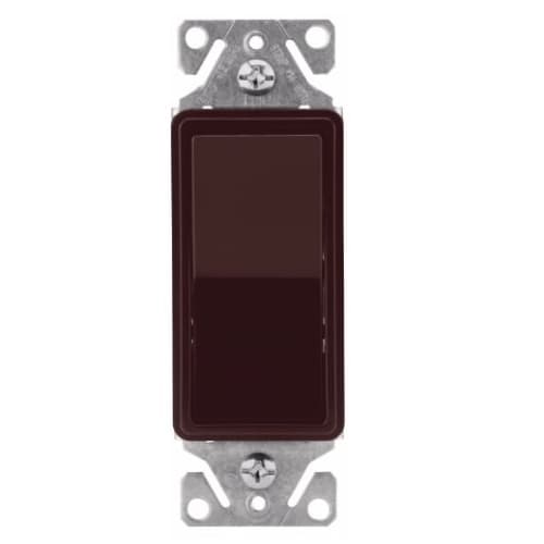 15 Amp Decorator Switch, Single-Pole, 14-12 AWG, 120V-277V, Brown