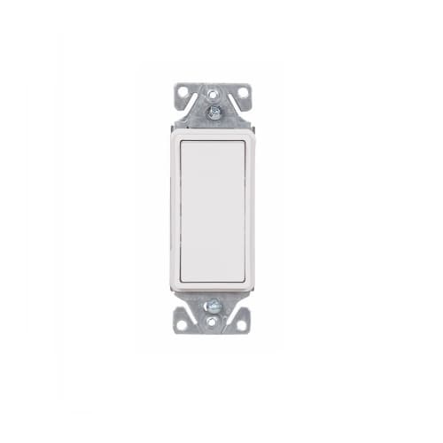 15 Amp Decorator Switch, Single-Pole, #14-12 AWG, 120V-277V, White
