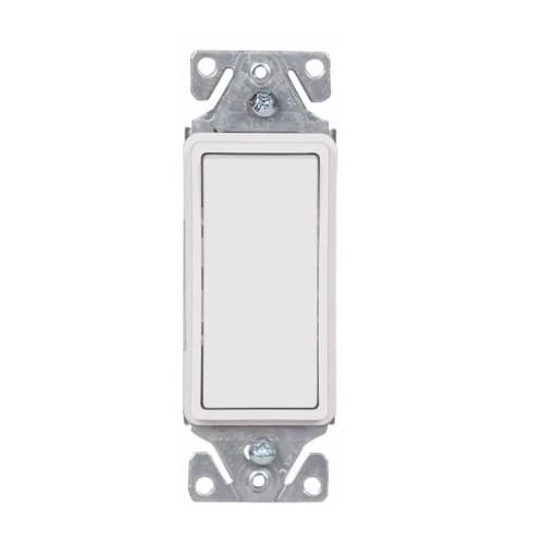 15 Amp Decorator Switch, Single-Pole, 14-12 AWG, 120V-277V, White
