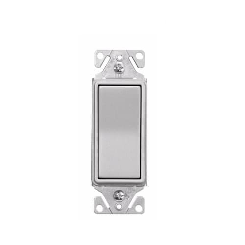 15 Amp Decorator Switch, 3-Way, #14-12 AWG, 120/277V, Silver Granite