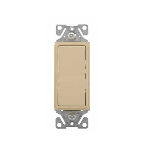 15 Amp Decorator Switch, 3-Way, #14-12 AWG, 120/277V, Ivory