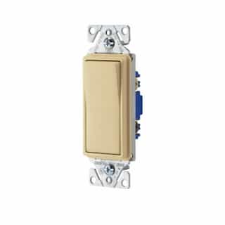 15 Amp Decorator Switch, 3-Way, 14-12 AWG, 120V-277V, Ivory