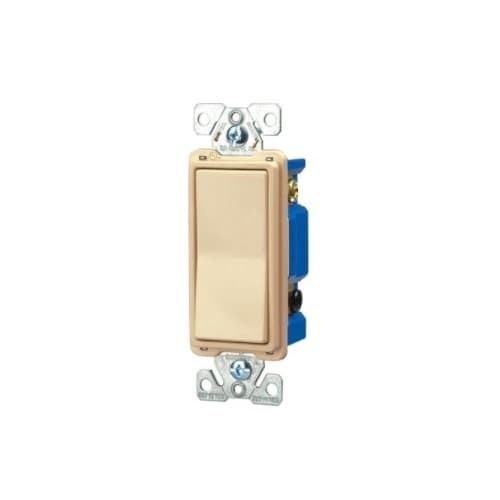 15 Amp Decorator Switch, 4-Way, 14-12 AWG, 120V-277V, Ivory