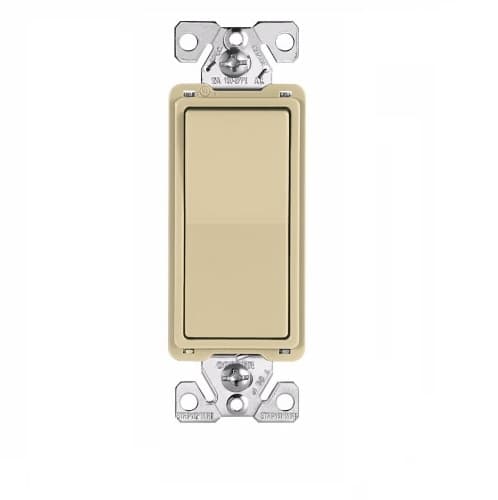 15 Amp 3-Way Rocker Switch, Commercial Grade, Ivory