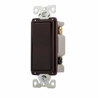 15 Amp 4-Way Rocker Switch, Commercial Grade, Brown