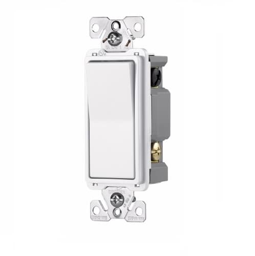 15 Amp 4-Way Rocker Switch, Commercial Grade, White