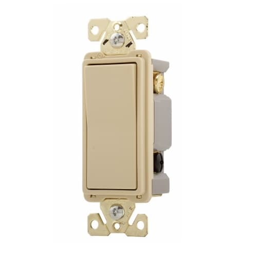 Eaton Wiring 20 Amp Double Pole Rocker Switch, Commercial Grade, Ivory