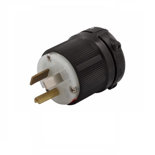 Eaton Wiring 20 Amp Grip Plug, NEMA 7-20R, Industrial, Black