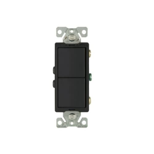 15 Amp Decorator Combo Switch, Single-Pole, 3-Way, 120V-277V, BLK