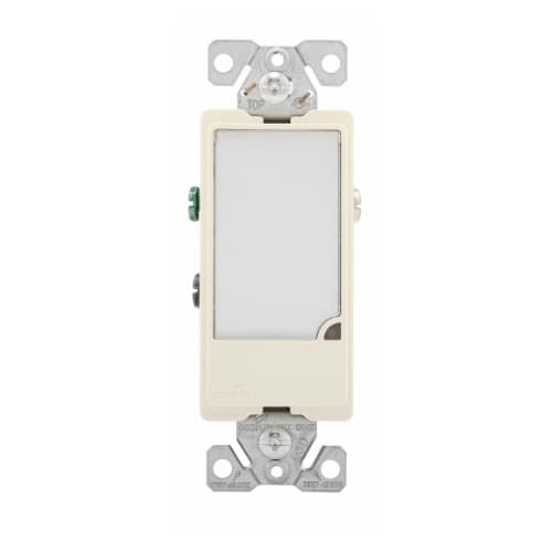 Full LED Single-Pole Wallbox Nightlight w/Sensor, Dimmable, Almond