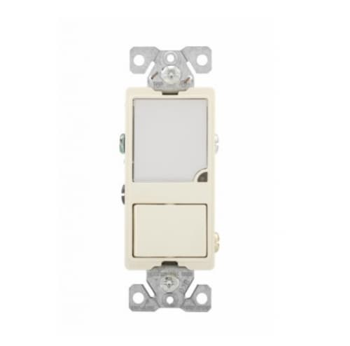 Eaton Wiring 15 Amp Single-Pole Light Switch w/Dimmable LED Nightlight, Almond