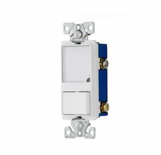 15 Amp Single-Pole Light Switch w/Dimmable LED Nightlight, White