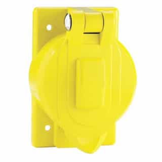 Weatherproof Receptacle Cover for 50 Amp Locking Devices, Yellow