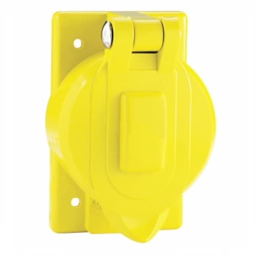 Eaton Wiring Weatherproof Receptacle Cover for 50 Amp Locking Devices, Yellow