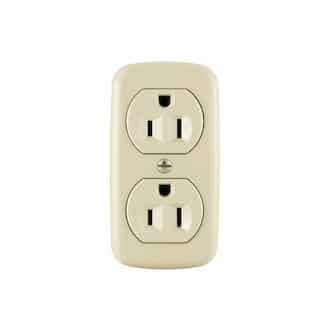 Eaton Wiring 15 Amp Duplex Receptacle, Surface Mount, 2-Pole, 3-Wire, #14 to 10 AWG, 125V, Ivory