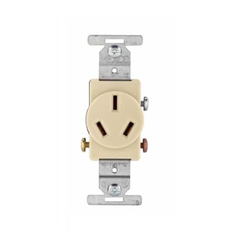 Eaton Wiring 20 Amp Single Outlet, 3-Pole, 3-Wire, 250V, Ivory