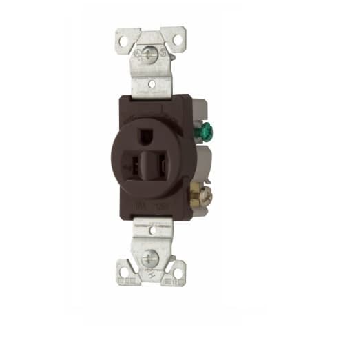 Eaton Wiring 15 Amp 2P3W Single Receptacle, Commercial Grade, Brown