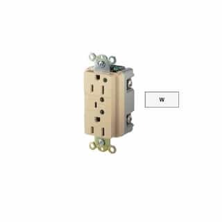 15 Amp Duplex Receptacle w/ LED Indicator & Alarm, 2-Pole, 3-Wire, 125V, White