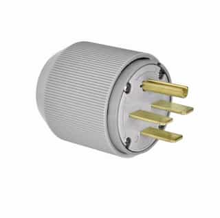 30 Amp Electric Plug, NEMA 15-30P, Grey
