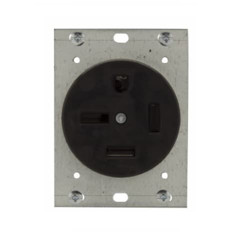 Eaton Wiring 50 Amp Power Receptacle, 3-Pole, Industrial Grade, Black
