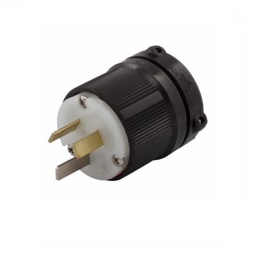 20 Amp Electric Plug, Safety Grip, NEMA 10-20P, Black