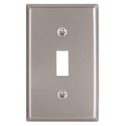1-Gang Toggle Wall Plate, Standard, Stainless Steel