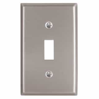 1-Gang Toggle Wall Plate, Standard, Stainless Steel