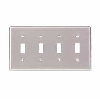 4-Gang Toggle Switch Wall Plate, Standard, Steel