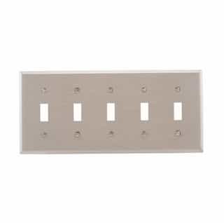 Eaton Wiring 5-Gang Toggle Switch Wall Plate, Standard, Steel