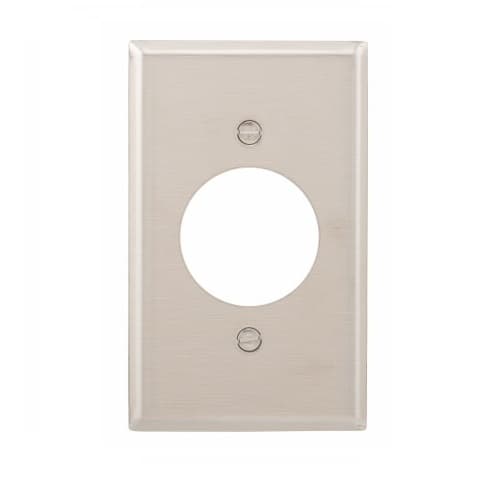 Eaton Wiring 1-Gang Stainless Steel Wall Plate, 1.59" Hole